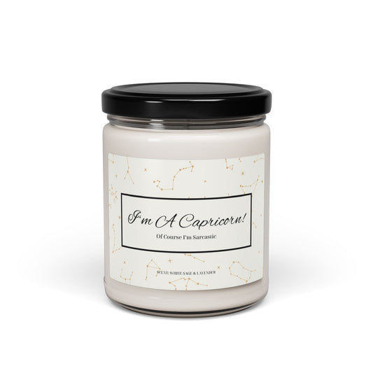 Capricorn Zodiac Scented Soy Candle, 9oz