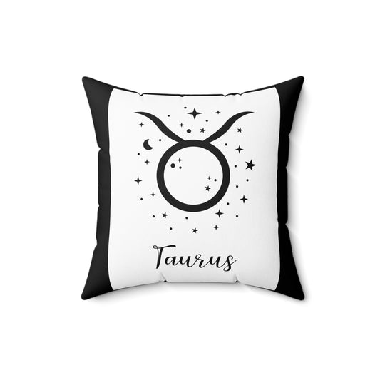 Taurus Zodiac Spun Polyester Square Pillow