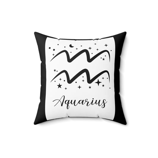 Aquarius Zodiac Spun Polyester Square Pillow